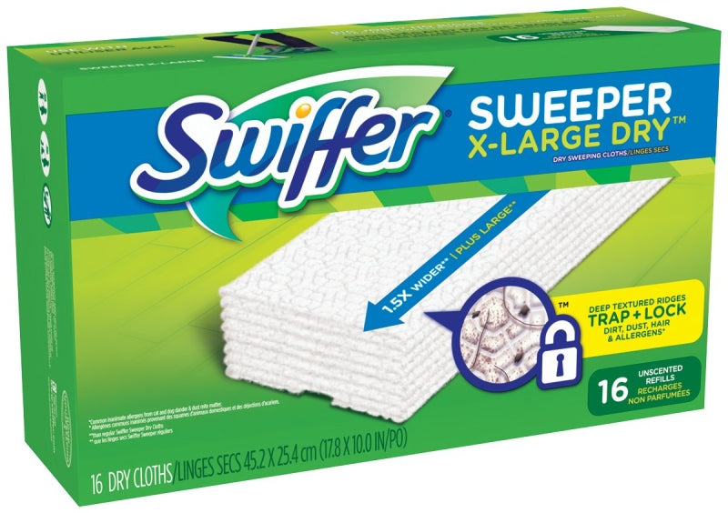 SWIFFER Swiffer 96826 Sweeper Cloth, 16 Pads Capacity CLEANING & JANITORIAL SUPPLIES SWIFFER