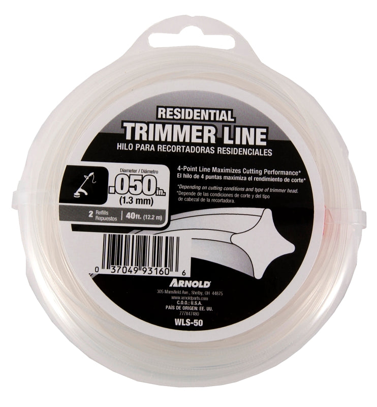 ARNOLD Arnold WLS-50 Trimmer Line, 0.05 in Dia, 40 ft L, Nylon OUTDOOR LIVING & POWER EQUIPMENT ARNOLD