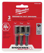 MILWAUKEE Milwaukee 49-66-4561 Nut Driver Set, 3-Piece, Magnetic, Steel TOOLS MILWAUKEE