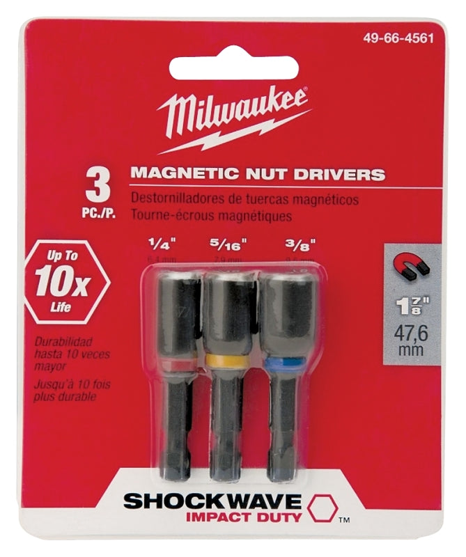 MILWAUKEE Milwaukee 49-66-4561 Nut Driver Set, 3-Piece, Magnetic, Steel TOOLS MILWAUKEE   