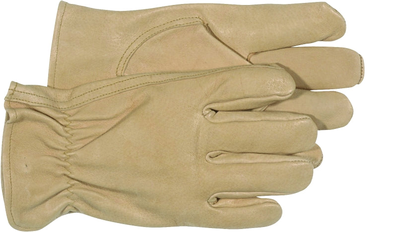 BOSS MFG Boss B83071-L Gloves, Men's, L, 8 to 8-3/8 in L, Keystone Thumb, Elastic Cuff, Pigskin Leather, White