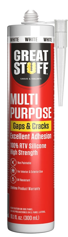 GREAT STUFF Great Stuff 99ALLP3001 Multi-Purpose Caulk, White, 24 hr Curing, 41 to 104 deg F, 10.1 fl-oz, Cartridge PAINT GREAT STUFF