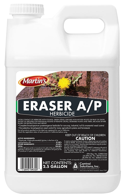 MARTIN'S Martin's 82004320 Weed and Grass Killer, Liquid, Clear, 2.5 gal LAWN & GARDEN MARTIN'S