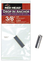 RED HEAD Red Head 50125 Drop-In Anchor, 3/8 in Screw, Steel, Zinc HARDWARE & FARM SUPPLIES RED HEAD