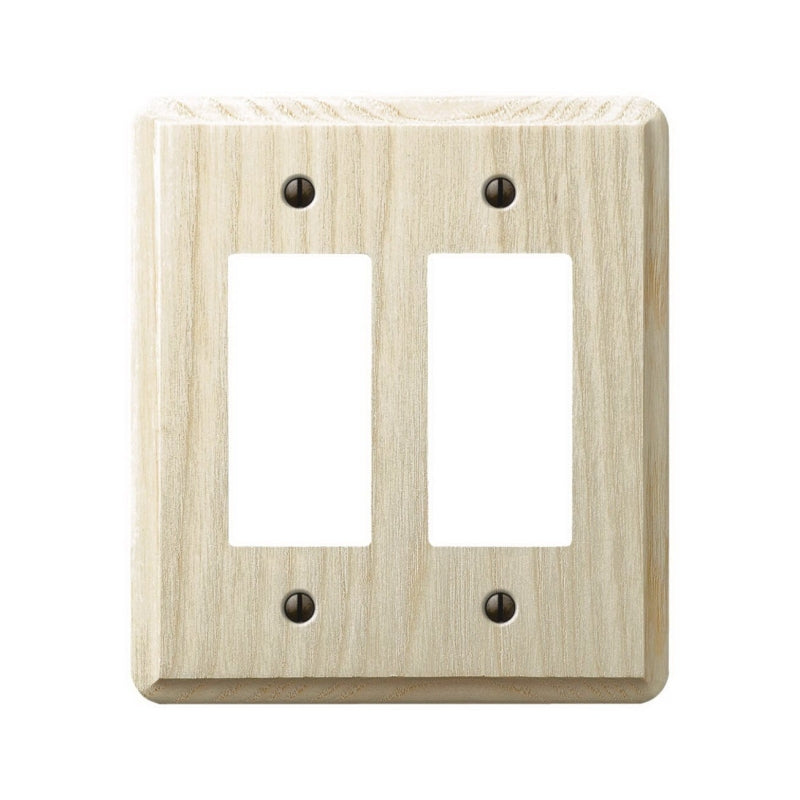 AMERELLE AmerTac Contemporary 401RR Wallplate, 5-3/8 in L, 4-7/8 in W, 2 -Gang, Ash Wood ELECTRICAL AMERELLE