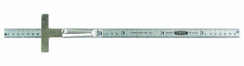 GENERAL General 301/1 Precision Measuring Ruler, SAE Graduation, Stainless Steel, Black, 1/4 in W
