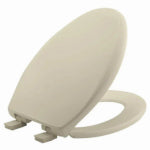 BEMIS MFG. CO. Affinity Elongated Plastic Toilet Seat, Soft Close, Never Loosens, Bone