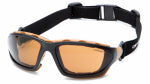 PYRAMEX SAFETY PRODUCTS LLC Carthage Safety Glasses, Bronze Lens/Black & Tan Frame