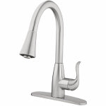 HOMEWERKS WORLDWIDE LLC-IMPORT Kitchen Faucet With Pull-Down Spray, Single Handle, Brushed Nickel PLUMBING, HEATING & VENTILATION HOMEWERKS WORLDWIDE LLC-IMPORT