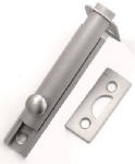 BELWITH PRODUCTS LLC Door Surface Bolt, 2 Keepers, Satin Nickel, 3 In.