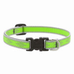 LUPINE INC Adjustable Puppy & Small Dog Collar, Reflective Green Diamond Pattern, 1/2 x 10 - 16-In.