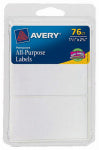 AVERY PRODUCTS CORPORATION Rectangle Label, White, 1.5 x 2.75-In., 76-Ct. HOUSEWARES AVERY PRODUCTS CORPORATION   