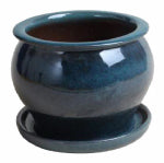 TRENDSPOT INC 8 In. Studio Planter, Ceramic, Aqua Blue LAWN & GARDEN TRENDSPOT INC
