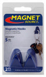 MASTER MAGNETICS Magnet Hooks With Gripper Pads, 2-Pk.