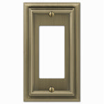 AMERTAC-WESTEK Continental Wall Plate, Brushed Brass, Metal, 1 Rocker ELECTRICAL AMERTAC-WESTEK   