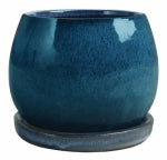 TRENDSPOT INC 8 In. Artisan Planter, Ceramic, Aqua Blue