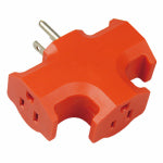 KAB ENTERPRISE CO LTD Heavy-Duty Adapter, 3-Outlets, Orange ELECTRICAL KAB ENTERPRISE CO LTD