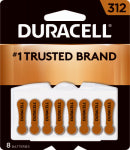 DURACELL DISTRIBUTING NC Hearing Aid Battery, Size 312, 8-Pk. ELECTRICAL DURACELL DISTRIBUTING NC