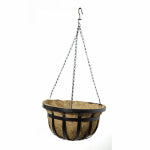 PANACEA PRODUCTS CORP-IMPORT Hanging Basket With Coco Liner, Flat Iron Style, Black Steel, 14-In.