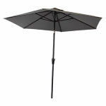 WOODARD CM LLC Campton Hills Market Umbrella, Round, Sling Fabric, Gray & Brown, 9-Ft. OUTDOOR LIVING & POWER EQUIPMENT WOODARD CM LLC