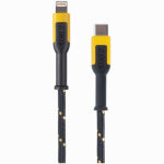DEWALT DEWALT 131 1357 DW2 Charger Cable, iOS, USB-C, Kevlar Fiber Sheath, Black/Yellow Sheath, 4 ft L ELECTRICAL DEWALT