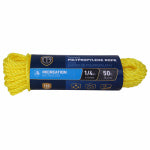 RICHELIEU AMERICA LTD. Polypropylene Rope, Twisted, Yellow, 1/4-In. x 50-Ft. HARDWARE & FARM SUPPLIES RICHELIEU AMERICA LTD.