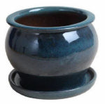 TRENDSPOT INC 4 In. Studio Planter, Ceramic, Dripping Blue LAWN & GARDEN TRENDSPOT INC