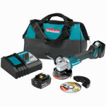 MAKITA USA INC LXT 18-Volt Cordless Cut-Off Angle Grinder Kit, 4-1/2 & 5 In., Brushless Motor, Lithium-Ion Battery