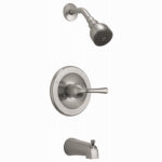 DELTA FAUCET CO Foundations Single Handle Tub And Shower Faucet + Showerhead, Stainless PLUMBING, HEATING & VENTILATION DELTA FAUCET CO