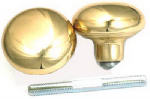 BELWITH PRODUCTS LLC Brass Cabinet Knobs, 2-Pk.