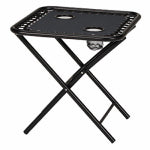 WOODARD CM LLC Sunny Isles Folding Side Table for Zero Gravity Chair, 2 Cup Holders, Navy Blue OUTDOOR LIVING & POWER EQUIPMENT WOODARD CM LLC