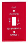 MULBERRY METALS Emergency Gas Burner Wall Plate, 1-Gang, Single-Toggle, Red ELECTRICAL MULBERRY METALS   