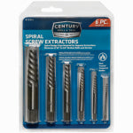 CENTURY DRILL & TOOL CO INC Screw Extractor Set, Spiral Flute, 6-Pc. TOOLS CENTURY DRILL & TOOL CO INC