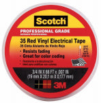 3M COMPANY Vinyl Electrical Tape, Professional-Grade, Red, .75-In. x 66-Ft. ELECTRICAL 3M COMPANY   