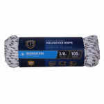 RICHELIEU AMERICA LTD. Polypropylene Rope, Diamond Braid, White/Gray, 3/8-In. x 100-Ft. HARDWARE & FARM SUPPLIES RICHELIEU AMERICA LTD.