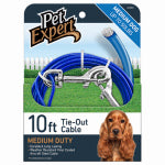 WESTMINSTER PET PRODUCTS IMP Dog Tie Out, Lightweight Steel Aircraft Cable, Blue 10-Ft. PET & WILDLIFE SUPPLIES WESTMINSTER PET PRODUCTS IMP