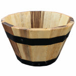 SYNDICATE HOME & GARDEN Wood Barrel Wood Planter, 10 x 6-In. LAWN & GARDEN SYNDICATE HOME & GARDEN