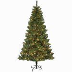 PULEO ASIA LIMITED Artificial Pre-Lit Christmas Tree, Douglas Fir, 300 Clear Lights, 7-Ft. HOLIDAY & PARTY SUPPLIES PULEO ASIA LIMITED