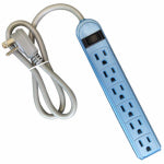 KAB ENTERPRISE CO LTD Power Strip, 6-Outlets, Assorted Colors, Green, Blue & Pink ELECTRICAL KAB ENTERPRISE CO LTD