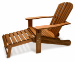 OUTDOOR INTERIORS LLC Copenhagen Collection Adirondack Chair With Built-In Ottoman, Eucalyptus OUTDOOR LIVING & POWER EQUIPMENT OUTDOOR INTERIORS LLC