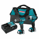MAKITA USA INC 12-Volt Max CXT Cordless Drill/Driver + Impact Driver Combo Kit, 3/8-In., 2 Lithium-Ion Batteries