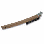 ALLWAY TOOLS INC. Wire Brush with Scraper, Curved Wood Handle, 3 x 19 Rows PAINT ALLWAY TOOLS INC.