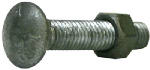 MIDWEST AIR TECHNOLOGIES Galvanized Chain Link Fitting Carriage Bolt With Nut, 20-Pk., 5/16 x 1-1/4 In.