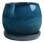 TRENDSPOT INC 6 In. Artisan Planter, Ceramic, Aqua Blue