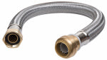 SHARKBITE/CASH ACME Water Softener Connector, Braided Stainless Steel, 3/4 x 1 In. FIP