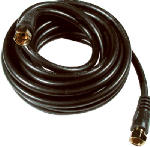 JEM ACCESSORIES, INC. RG6 Coaxial Cable With "F" Connectors, Black, 12 Ft. ELECTRICAL JEM ACCESSORIES, INC.