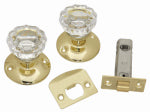 BELWITH PRODUCTS LLC Passage Door Latch Set, Glass Knobs, Polished Brass HARDWARE & FARM SUPPLIES BELWITH PRODUCTS LLC