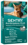 SENTRY Sentry PurrScriptions Plus 01980 Flea and Tick Squeeze-On, Liquid, Mild Acetate, 3 Count PET & WILDLIFE SUPPLIES SENTRY   