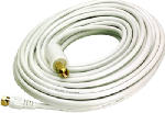 JEM ACCESSORIES, INC. RG6 Coaxial Cable With "F" Connectors, White, 50 Ft. ELECTRICAL JEM ACCESSORIES, INC.