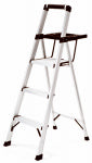 TRICAM INDUSTRIES Step Stool With Tray, 3-Step, Aluminum PAINT TRICAM INDUSTRIES   